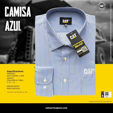 Camisa Azul Manga Larga Caterpillar - KATZER